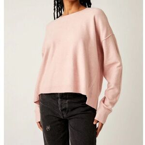 Free People Luna Pullover in Pink Lotus Medium NWT